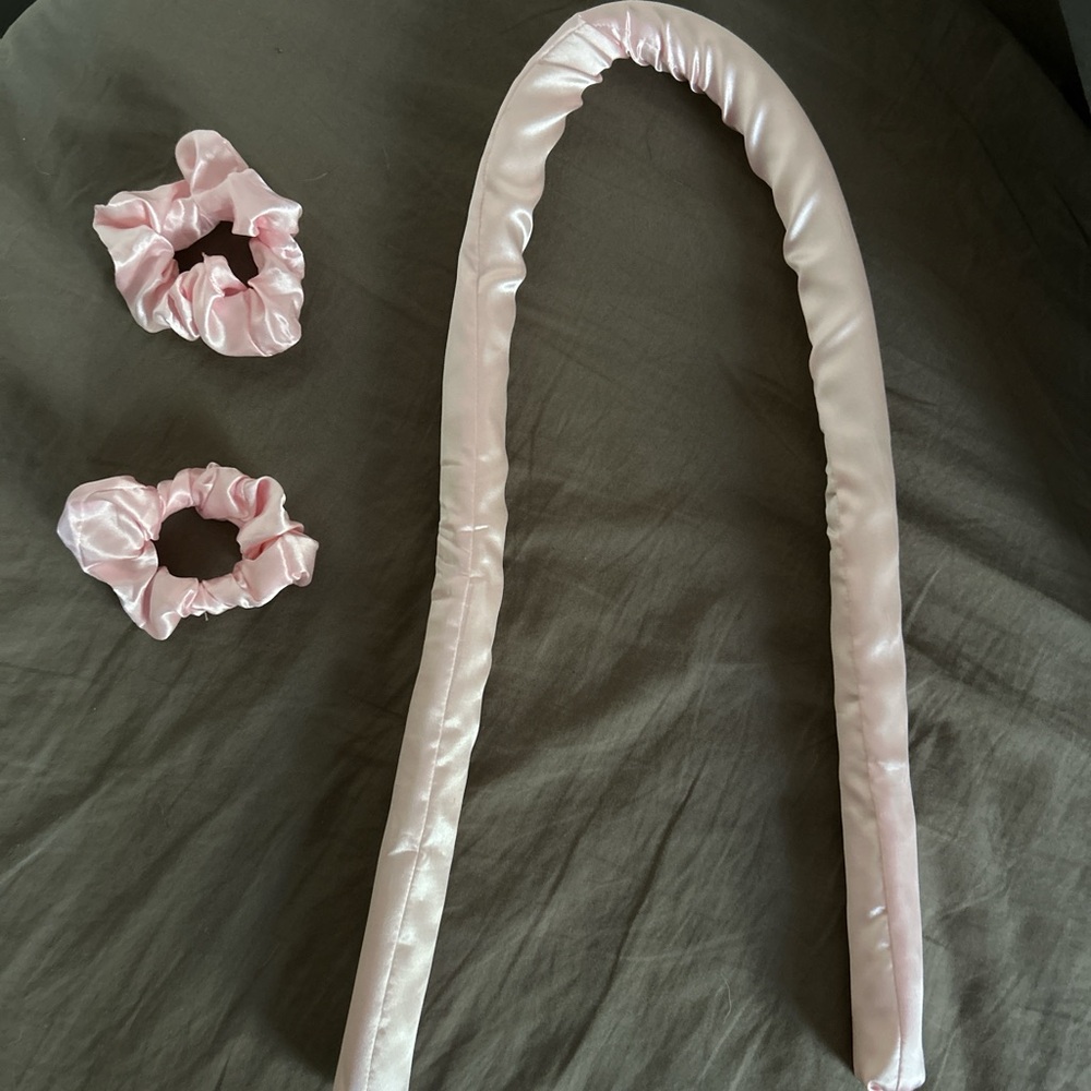 Pink Satin Hair Curling Set